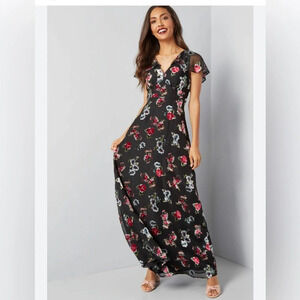 Modcloth X Anna Sui Authentically Chic Textured Gauze Maxi Dress